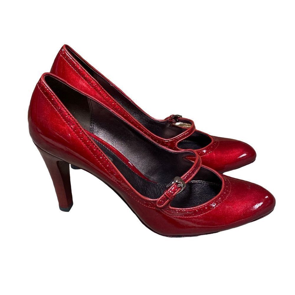Via Spiga Red Patent Mary Jane Heels Size 8